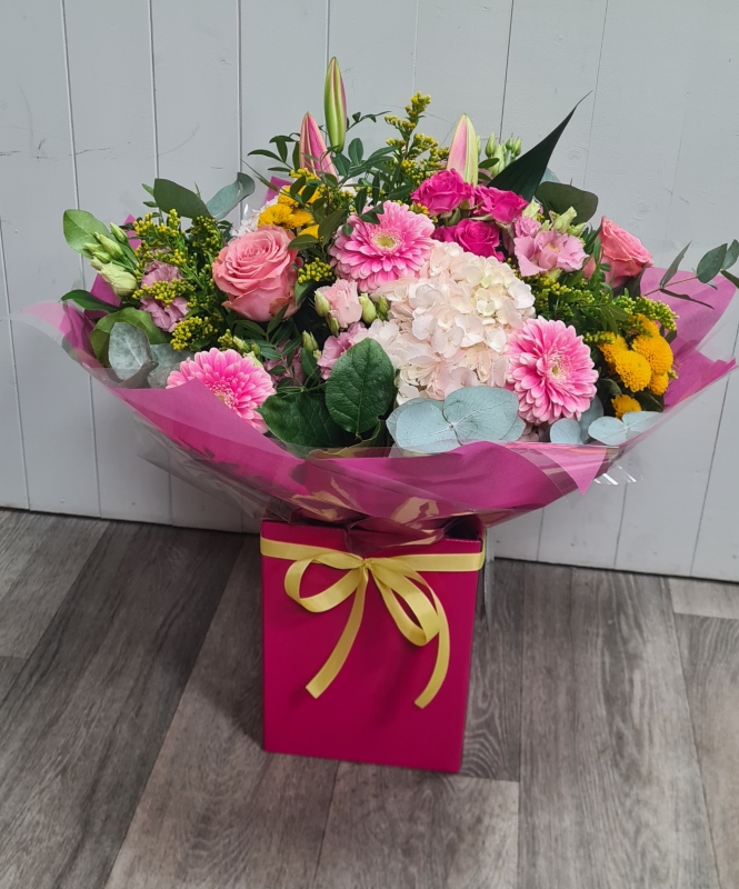 Pink Floral Bouquet Valentines Day Flowers